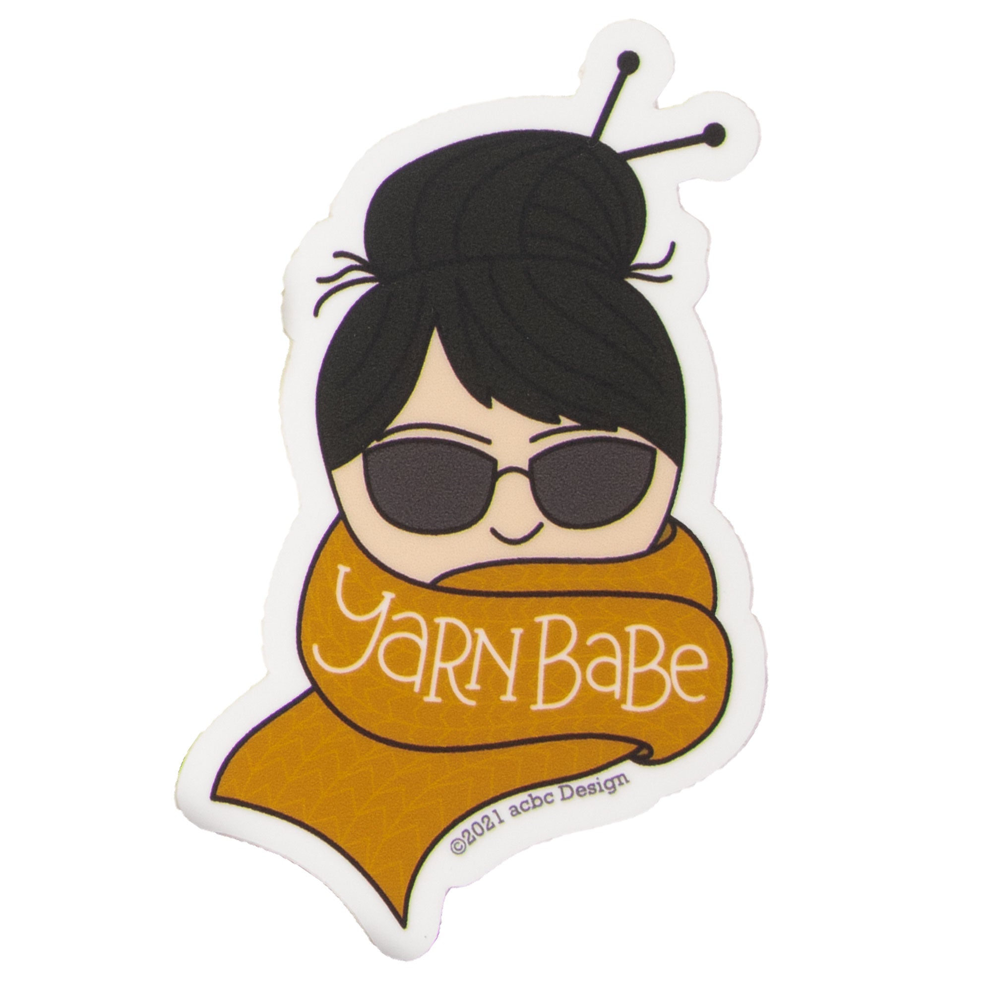Acbc Design Yarn Babe Collection - Yellow Scarf - Vinyl Sticker
